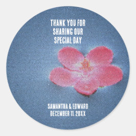 Wedding Gast Vielen Dank Pink Blume Umschlag Aufkl Runder Aufkleber