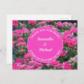 Wedding Gast Vielen Dank Pink Blume Wertschätzung Postkarte (Vorne/Hinten)