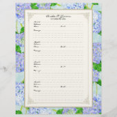 Wedding Gästebuch Blue Hydrangea Lace Floral (Vorderseite)