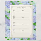 Wedding Gästebuch Blue Hydrangea Lace Floral (Vorne/Hinten)