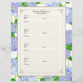 Wedding Gästebuch Blue Hydrangea Lace Floral Flyer (Hinten)