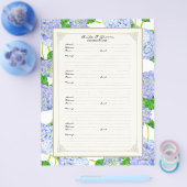 Wedding Gästebuch Blue Hydrangea Lace Floral Flyer (Einzeln)
