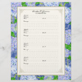 Wedding Gästebuch Blue Hydrangea Lace Floral Flyer (Vorne)