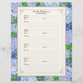 Wedding Gästebuch Blue Hydrangea Lace Floral Flyer (Hinten)