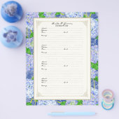 Wedding Gästebuch Blue Hydrangea Lace Floral Flyer (Einzeln)