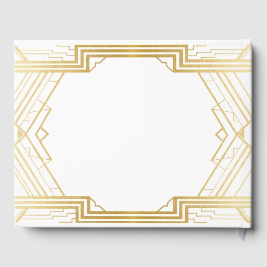 Wedding Gästebuch Gatsby Art Deco Gold der 1920er  (Rückseite)
