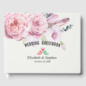 Wedding Gästebuch Watercolor Boho Floral Feather (Vorderseite)
