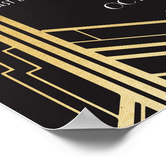 Wedding Gatsby Art Deco 10 Tabelle 1920 Sitzplan Poster (Ecke)