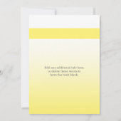 Wedding | gelb, Blumen| Herz des Weiß-| Ombre | Einladung (Rückseite)