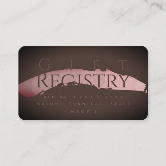 Wedding Geschenk Registrierung Schokolade Sangria Begleitkarte (Vorderseite)