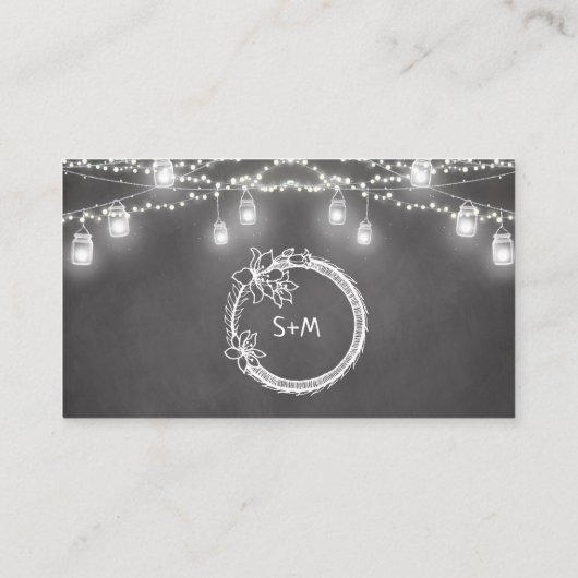 Wedding Geschenk Registry Black Mason Jar Begleitkarte (Rückseite)