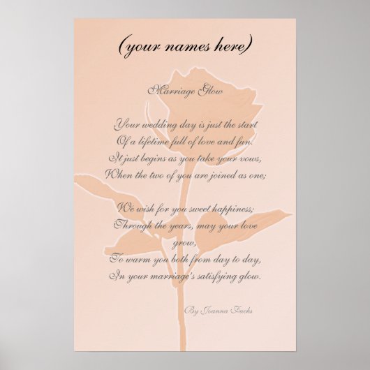 Wedding Gift for the Bride and Groom Poster (Vorne)