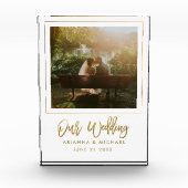 Wedding Gift Keepsake Gold Script Newlyweds Fotoblock (Vorderseite)