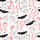 Wedding Gift Table Runner Pink Black Love Text Großer Tischläufer