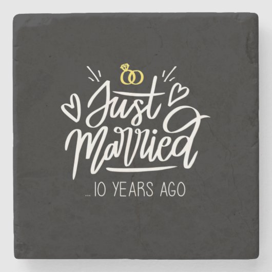 Wedding Gifts | 10th Wedding Anniversary Steinuntersetzer (Vorderseite)