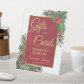 Wedding Gifts & Cards Thank You Holly & Pine Sockelschild (In SItu)