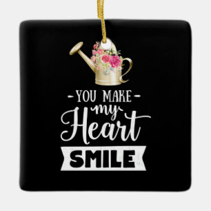Wedding Gifts You Make My Heart Smile Keramikornament