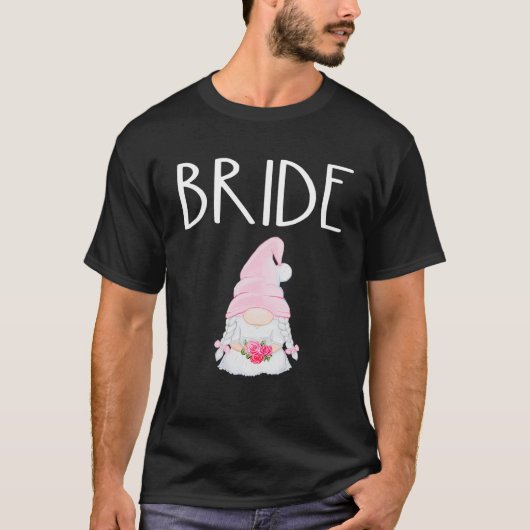 Wedding Gnome Bride Verlobtes Brautparty Party Cu T-Shirt (Vorderseite)