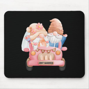 Wedding Gnome Just Married Newlywed Bride Groom Co Mousepad
