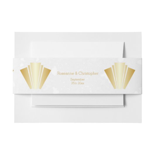 Wedding Gold Art Deco Design Einladungsbanderole (Vorderseite Beispiel)