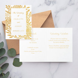 Wedding gold botanical website details luxury folienkarte