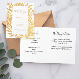 Wedding gold botanical website details luxury folienkarte