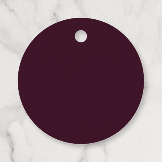 Wedding Gold Dust Burgundy Floral Geschenkanhänger (Rückseite)