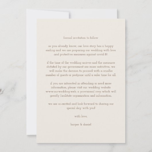 Wedding Gold Effect World Map Save The Date (Rückseite)