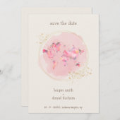 Wedding Gold Effect World Map Save The Date (Vorne/Hinten)