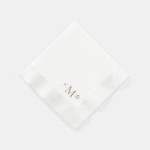 Wedding Gold Monogram White Coined Elegant Serviette (Ecke)