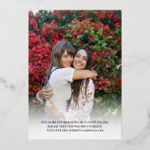 Wedding Gold Script Foto doppelseitig Folieneinladung (Rückseite)