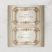 Wedding Gold Verziert Rectangle Dimond Blume Shiny Platzkarte (Außenseite Aufgefaltet)