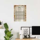 Wedding Gold Verziert Rectangle Dimond Blume Shiny Poster (Heimbüro)