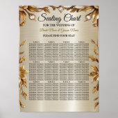 Wedding Gold Verziert Rectangle Dimond Blume Shiny Poster (Vorne)