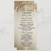 Wedding Gold Verziert Rectangle Dimond Blume Shiny Programm (Vorne/Hinten)