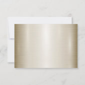 Wedding Gold Verziert Rectangle Dimond Blume Shiny RSVP Karte (Rückseite)