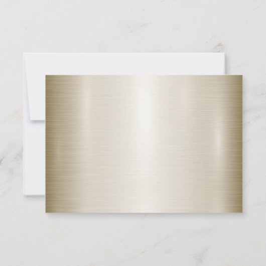 Wedding Gold Verziert Rectangle Dimond Blume Shiny RSVP Karte (Rückseite)