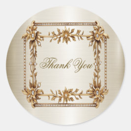 Wedding Gold Verziert Rectangle Dimond Blume Shiny Runder Aufkleber