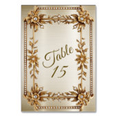 Wedding Gold Verziert Rectangle Dimond Blume Shiny Tischnummer (Rückseite)