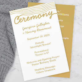 Wedding Gold White Wavy Lines Elegant Minimalistis