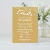 Wedding Gold White Wavy Lines Elegant Minimalistis Begleitkarte (Stehend Vorderseite)