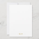 Wedding Gold White Wavy Lines Elegant Minimalistis Einladung (Rückseite)