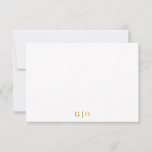 Wedding Gold White Wavy Lines Elegant Minimalistis RSVP Karte (Rückseite)