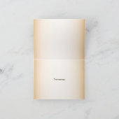 Wedding Golden Frame White Floral Peach Rustic Dankeskarte (Innenseite)