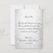 Wedding Golden Leaf Silver Vielen Dank Einladung (Rückseite)