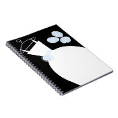 Wedding Gown Blue Black Notebook Notizblock (Rechte Seite)