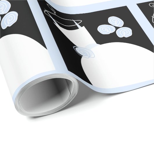 Wedding Gown Blue Black Pastel Geschenkpapier (Rolleneckpunkt)