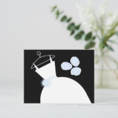 Wedding Gown Blue Black Pastellfarben horizontal Postkarte (Stehend Vorderseite)