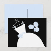 Wedding Gown Blue Black Pastellfarben horizontal Postkarte (Vorne/Hinten)