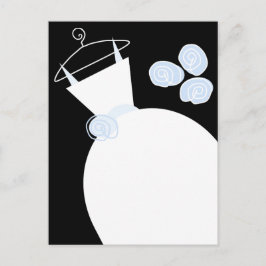 Wedding Gown Blue Black Pastellkarte Postkarte